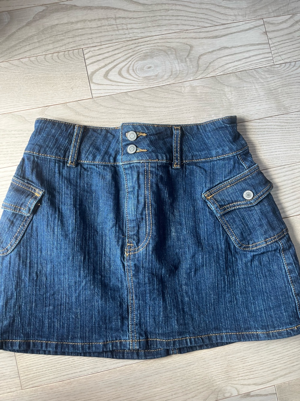 Brandy Melville Women's Dark Blue Denim Skirt